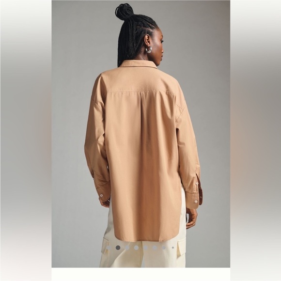 Anthropologie MAEVE The Bennet Buttondown Shirt Camel Size Small - Picture 5 of 16